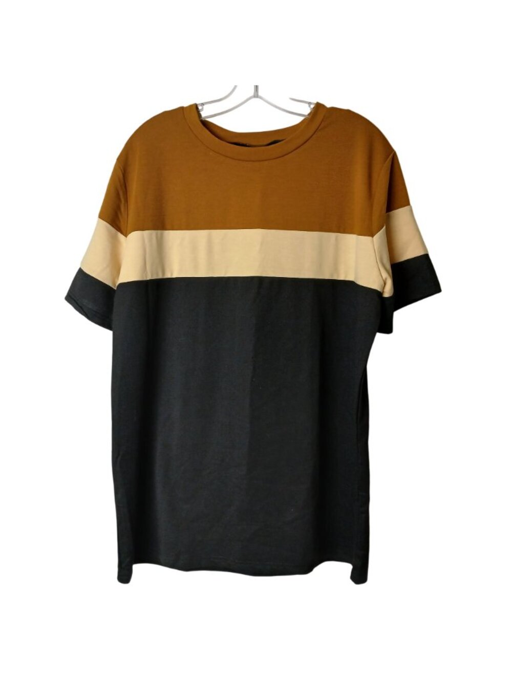 BabioBoa Mens L Colorblock Shirt Polyester Spandex Crewneck Short Sleeve NWT #I2 - Picture 2 of 9